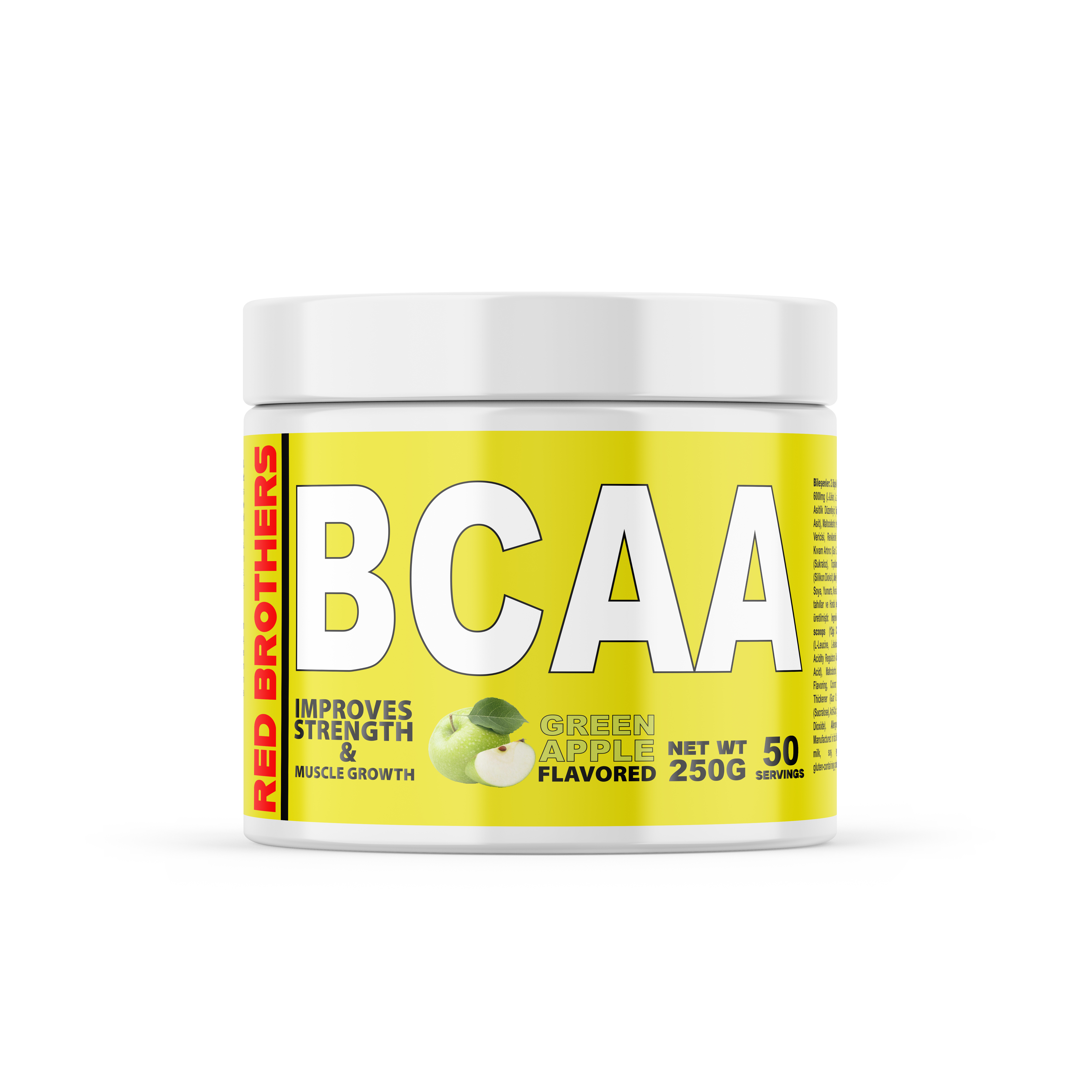 Red Brothers BCAA – Green Apple Flavour (50 Servis)